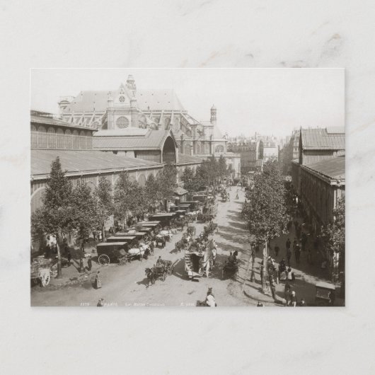 パリ： Les Halles, C1900 ポストカード (正面)