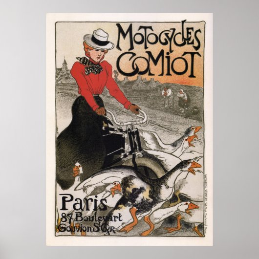 パリ – MOTOCYCLES COMIOT 1899 ポスター (正面)