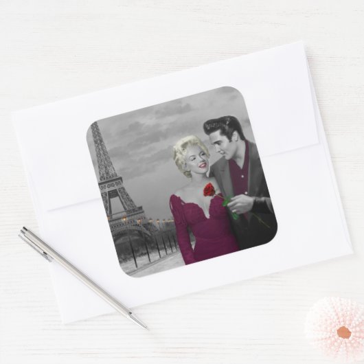 パリB&W スクエアシール (封筒)