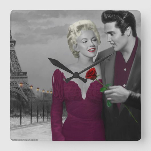 パリB&W スクエア壁時計 (正面)