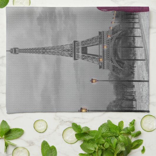 パリB&W 2 キッチンタオル (折り畳み)