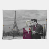 パリB&W 2 キッチンタオル (横)