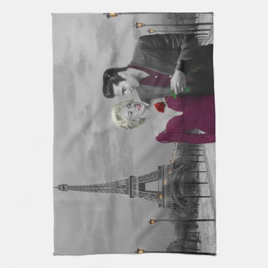 パリB&W 2 キッチンタオル (縦)