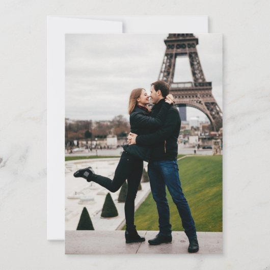 パリFrance Skyline目的地の写真結婚ズ 招待状 (裏面)