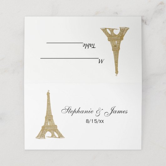 パリFrance Skyline #2金ゴールドエスコートフェイクカード プレイスカード (外部開封)