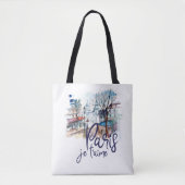 パリJeのt'aimeの水彩画の書道のフランスの芸術 トートバッグ (正面)