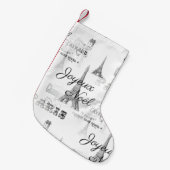 パリJoyeux Noelのクリスマスのストッキング スモールクリスマスストッキング (正面 (吊り時))