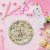 パリJoyeux Noelのクリスマスのヴィンテージの紙皿 ペーパープレート (パーティー)