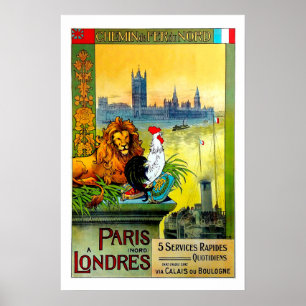 パリLondres、Chemin de Fer DU Nordの旅行 ポスター