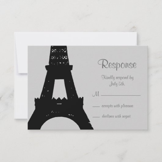 パリRSVPの夕べ 出欠カード (正面)