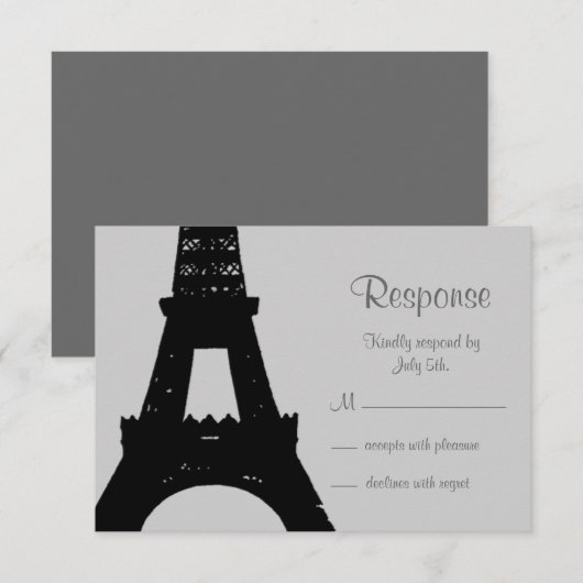 パリRSVPの夕べ 出欠カード (正面/裏面)