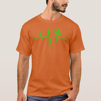 パルスグリーンハートビート ヴィーガン 植物 ツリー Tシャツ