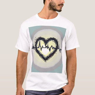 パルスハートで泡立つデザイン Tシャツ