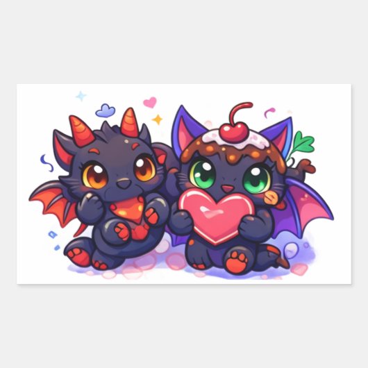 パルスパンキーのかわいいファンタジーステッカー 長方形シール (正面)