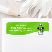 パルティプードルスノースカーフクリスマスグリーンモダンストライプ ラベル (インサイチュ)