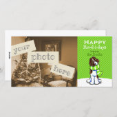 パルティラブラドールスカーフクリスマスグモダンリーン シーズンカード (正面/裏面)