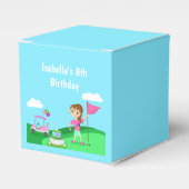 パルティーチビ(小さくかわいく書いた感じ)ガール誕生日ゴルフパーティー フェイバーボックス (正面サイド)