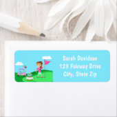 パルティーチビ（小さくかわいく書いた感じ）ガール誕生日ゴルフパーティー ラベル (インサイチュ)