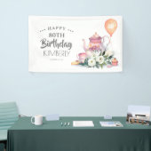 パルティーフローラティーポットハッピーバースデー 横断幕 (トレードショー)