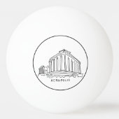 パルテノンアクロポリスアテネGreece Travel Souvenir 卓球ボール (裏面)