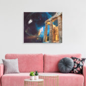 パルテノンアクロポリスギリシャミーツ宇宙 キャンバスプリント (インサイチュ (リビング))