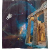 パルテノンアクロポリスギリシャミーツ宇宙 シャワーカーテン (正面)