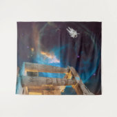 パルテノンアクロポリスギリシャミーツ宇宙 タペストリー (正面(横))