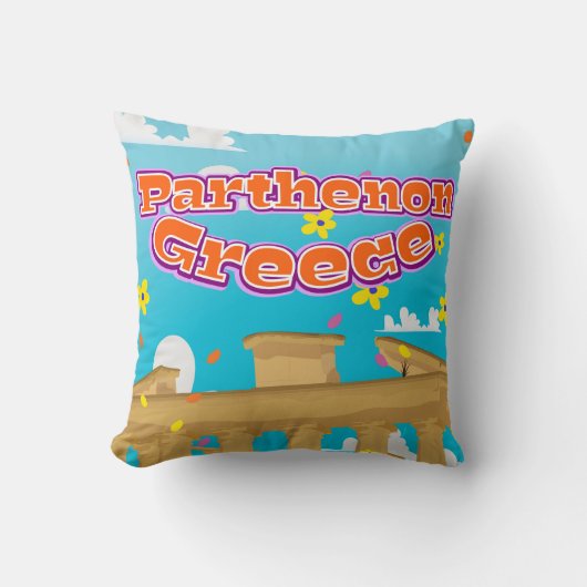 パルテノンギリシャ旅行ポスター クッション (正面)