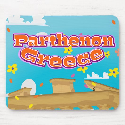 パルテノンギリシャ旅行ポスター マウスパッド (正面)
