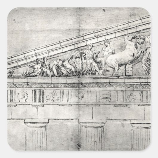 パルテノン神殿からの小児科の勉強 スクエアシール (正面)