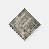 パルテノン神殿のアテネ スタンダードカクテルナプキン (角)