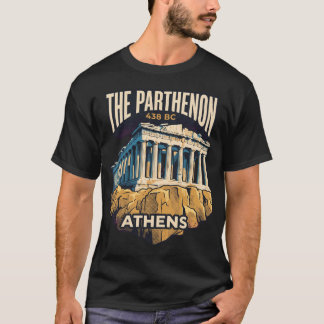 パルテノン神殿 アテネ ギリシャ ビンテージ旅行ポスター Tシャツ