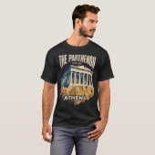 パルテノン神殿 アテネ ギリシャ ビンテージ旅行ポスター Tシャツ (正面フル)