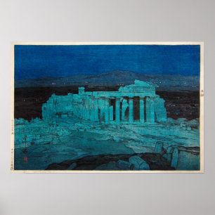 パルテノン神殿, Parthenon, Hiroshi Yoshida, Woodcut ポスター