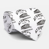 パルテノン-アテネ-ギリシャ語(黒) ネクタイ (ロール)