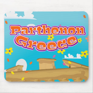 パルテノン・ギリシャ旅行ポスター。 マウスパッド