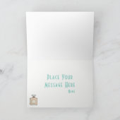 パルフムボトルイラストレーションとモノグラムイニシャル サンキューカード (内部)