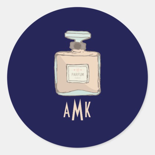 パルフムボトルイラストレーション封筒用シール ラウンドシール (正面)