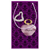 パルフム&パールバレンタインデー濃紫ダマスク スモールペーパーバッグ (裏面)