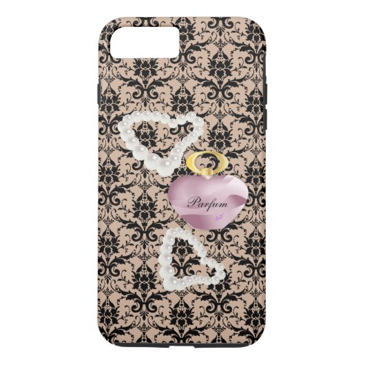 パルフム&パールTaupe Damask iPhone7Plusタフケース Case-Mate iPhoneケース (裏面)