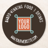 パルプボーカスタムドバーコースターバルク会社のロゴ ラウンドペーパーコースター (正面)