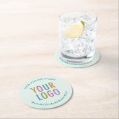 パルプボード紙コースター会社ロゴライトグリーン ラウンドペーパーコースター (インサイチュ)