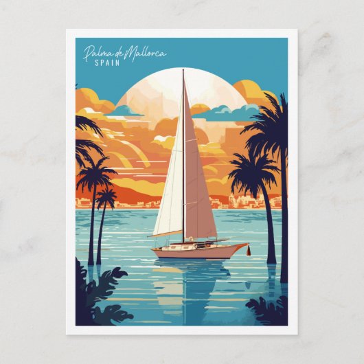 パルマデマヨルカスペインのヴィンテージ旅行 ポストカード (正面)