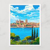 パルマデマヨルカスペインアートヴィンテージ旅行 ポストカード (正面)