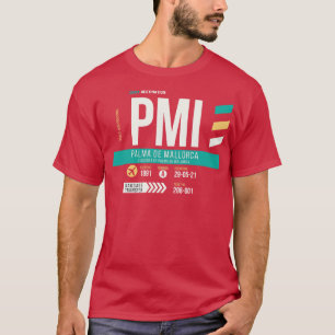 パルマデマヨルカPMIエアポートコードバゲージホテルラベル Tシャツ