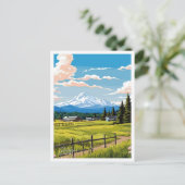 パルマーアラスカアートヴィンテージトラベルイラストレーション ポストカード (スタンド正面)