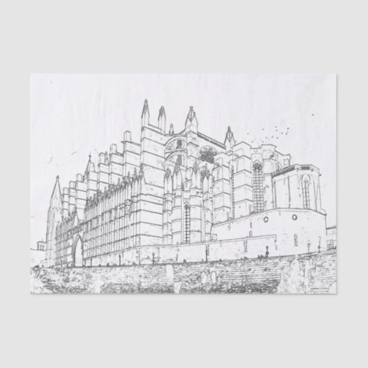 パルマ・デ・マヨルカ大聖堂（ラ・セウ）- スペイン 薄葉紙 (正面)