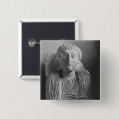 パルミラ遺跡からの男性の姿の葬式のレリーフ、浮き彫り、 缶バッジ (正面&裏面)