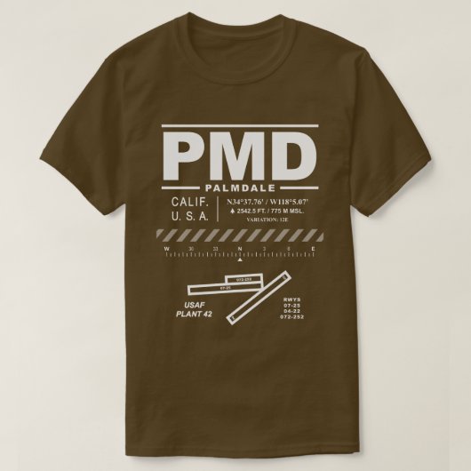 パルムデール・レグル。空港USAFプラント42 PMD Tシャツ (デザイン正面)
