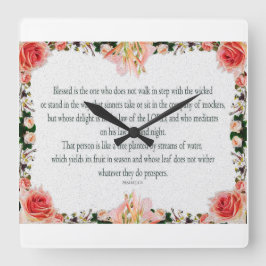 パルム1、フローラリリー油、悪人の中を歩くな。 スクエア壁時計